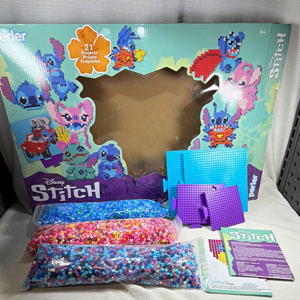Perler Disney Stitch Fused Bead Activity Kit 15007 Pcs 21 Projects COMPLETE Open